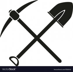 The crossing spade pickax icon Pickax and