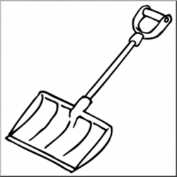 Clip Art: Snow Shovel B&W I abcteach.com | abcteach