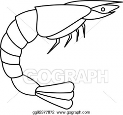 Vector Illustration - Shrimp icon, outline style. EPS ...