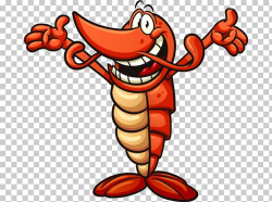 Cartoon Illustration, Cartoon shrimp material, red prawn ...