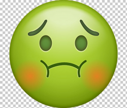 Emoji Smiley Computer Icons , sick, green emoticon PNG ...