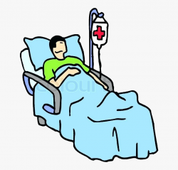 Sick Person In Hospital Bed Cartoon Clip Transparent ...