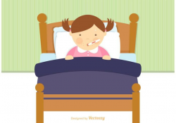 Sick Child In Bed Vector - Download Free Vectors, Clipart ...