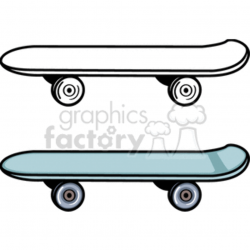 Skateboard Blue and White clipart. Royalty-free clipart # 171009
