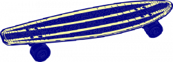 Blue skateboard clip art at vector clip art image #19783
