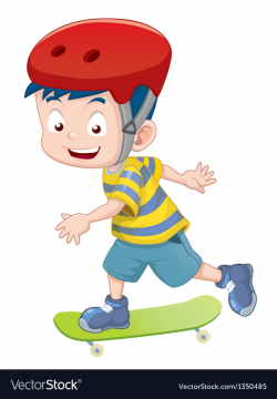 Little boy skateboarding