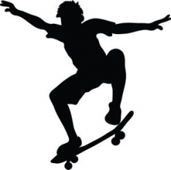 Skateboard Clipart Image: Skateboarder riding a skateboard ...