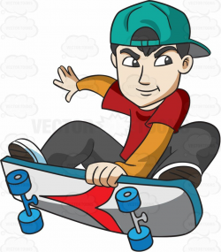 A teenager doing a skateboard exhibition #cartoon #clipart ...