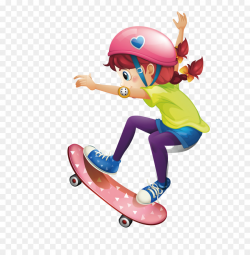 Girl Cartoon clipart - Skateboarding, Skateboard, Cartoon ...