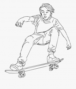 Drawing Skateboard Outline - Drawing Of A Skateboarder ...