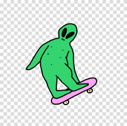 Watch, green character riding skateboard transparent ...