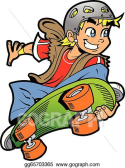 Vector Art - Boy doing skateboard jump. EPS clipart ...