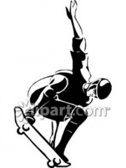 A Man Riding a Skateboard Royalty Free Clipart Picture