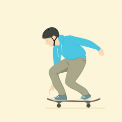 man on skateboard. vector teenager skateboarding Clipart ...