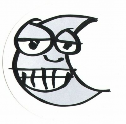 Wear and Tear Skateboard Sticker - Silver Moon skate board ...