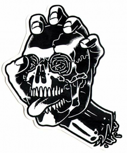 Amazon.com : Santa Cruz Screaming Skull Skateboard Sticker ...