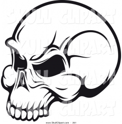 Vector Clip Art of a Black and White Angry Skull Logo by Vector ...