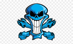 Printed Vinyl Cartoon Blue Stickers Factory - Evil Skull And ...