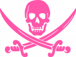 Pirate Skull Crossbones Pink Clip Art at Clker.com - vector clip art ...