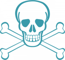 Skull bones pirates danger death scary vector clip art - WikiClipArt