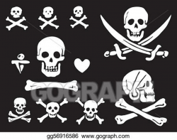 EPS Vector - Pirate flags, skulls and bones. Stock Clipart ...