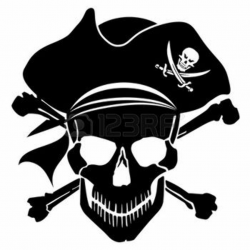 pirate ship sea: Pirate Skull Captain with Hat and Cross Bones ...