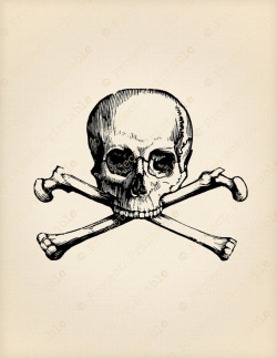 SKULL AND CROSSBONES - Instant Download Skeleton Pirate Graphics ...