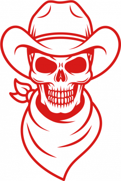 HD Skull American Frontier Clip Art Hand Painted - Skeleton Cowboy ...