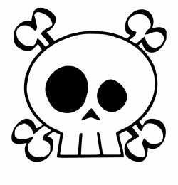 Cute Skull Flash Art Sticker - Kid Skull And Crossbones Clipart Free ...