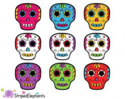 Day of the Dead Skulls Clip Art