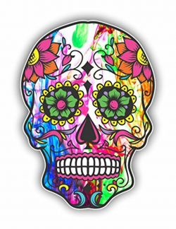 Vinyl Junkie Graphics Sugar Skull Sticker Dia de Los Muertos Decal Mexican  Day of The Dead Stickers for Notebook car Truck Laptop Many Color Options  ...