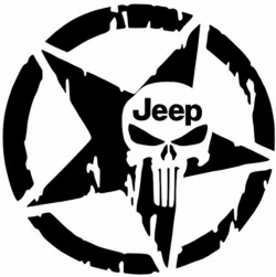 Amazon.com: Maple Enterprise Jeep Punisher Skull Star Decal Vinyl ...