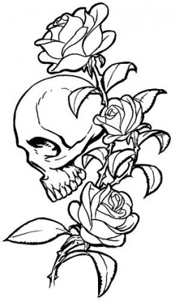 Skulls and Roses | Clip art | Skull rose tattoos, Skull tattoo ...