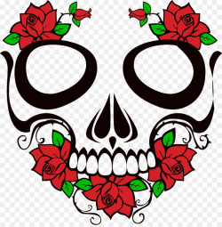 Skull, Rose, Flower, transparent png image & clipart free download