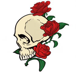 Skull And Roses Clipart - Clip Art Library