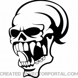 SKULL WITH SCARY TEETH VECTOR IMAGE - Free vector image in AI and ...