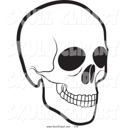 Vector Clip Art of a Scary Black and White Human Skull by Lal Perera ...