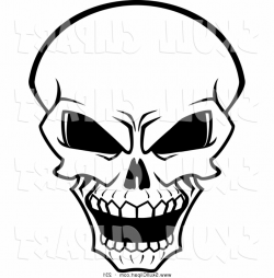 Scary Skeleton Drawings Vector Clip Art Of A Scary Glaring Bleached ...