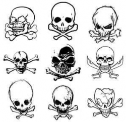 Skull Tattoo Clip Art Vector → Clipart | sticker ideas | Small ...
