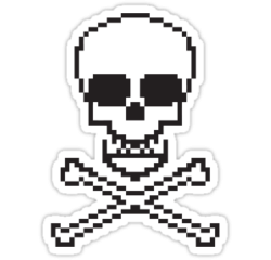 8 Bit Skull\' Sticker by chilipenguin | 8 bit, Stickers, Skull