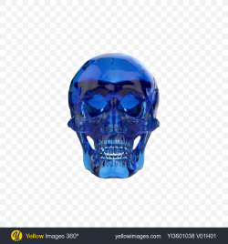 Download Blue Glass Skull Transparent PNG on Yellow Images 360°