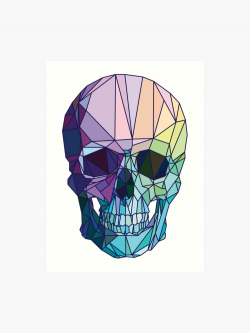 Low-poly geometric skull design | Art Print