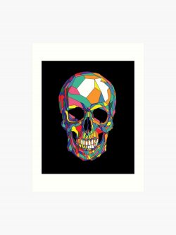 Colourful Geometric Skull | Art Print