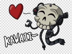 Kawaii Servo Skull, round grey and black character ...