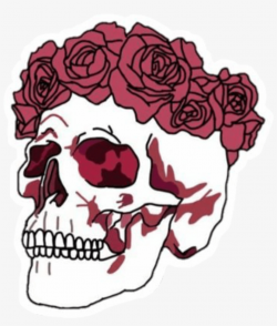 Aliens Tumblr Kawaii Flowers Chibi - Skull With Flower Crown ...