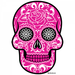 TEMP-PINK SUGAR SKULL 1 - Art Brands