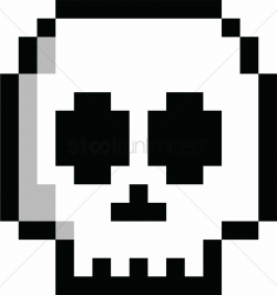 Pixel art gaming skull head Vector Image - 2022273 ...
