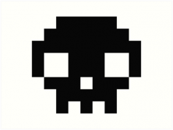 \'Pixel Skull\' Art Print by DemonigoteCamis
