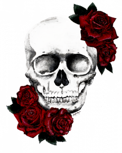 Skull Roses Shower Curtain