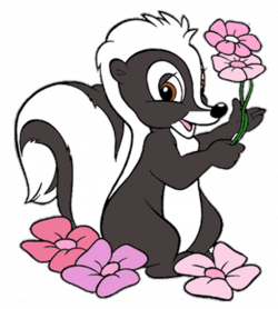 Flower The Skunk Holding Pink Blossoms Very Cute | Disney ...